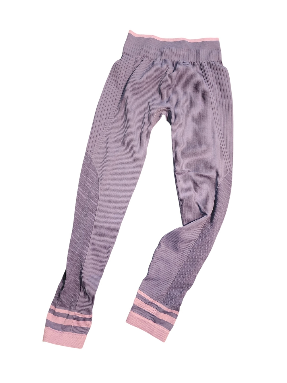 Lole Lavender Seamless Leggings with Pink Trim